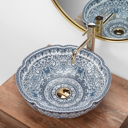 Lavoar pe blat Vivien, ceramica, cu model [3]