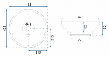 Lavoar pe blat Vivien, ceramica, cu model [8]