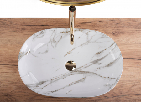 Lavoar Cleo 61 Shiny Aiax Din Ceramică, ceramica, imitatie de piatra [2]