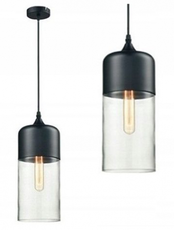Lustre si pendule - LUSTRA DE TAVAN SUSPENDABILA din sticla Zenit B Black