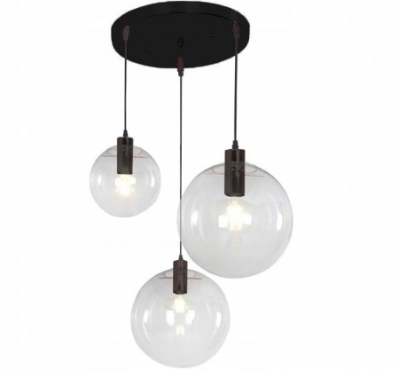 Lustre si pendule - Lustra suspendata din sticla Lassi Black 20 + 25 + 30 cm