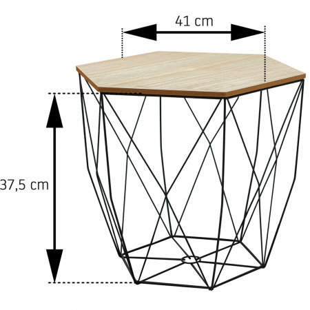 Masuta de cafea Metal Negru M SG1910-77 [10]