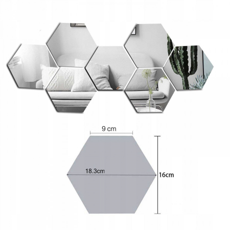 Oglinda decorativa Hexagon Set 8 bucati [7]