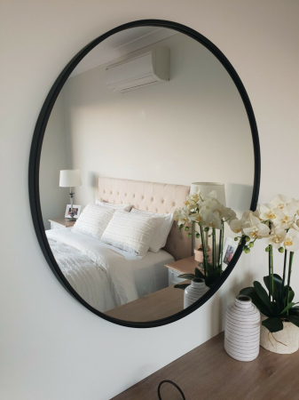 OGLINDĂ ROTNDĂ 50 CMcadru LOFT MODERN SUBȚIRE [12]