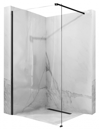 Paravane duș WALK-IN - Paravan Aero Black, 80-120 cm, negru