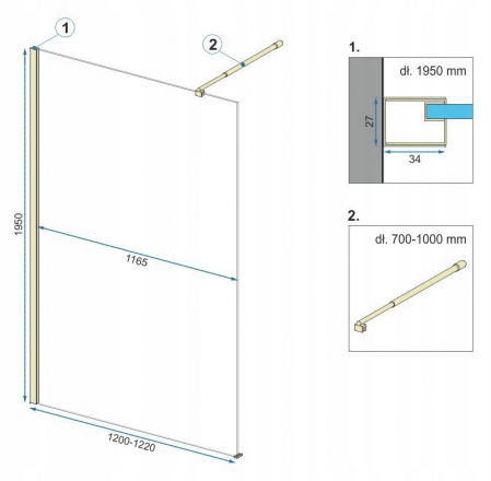 Paravan Aero Gold Brush, 90-120 cm, auriu periat [6]