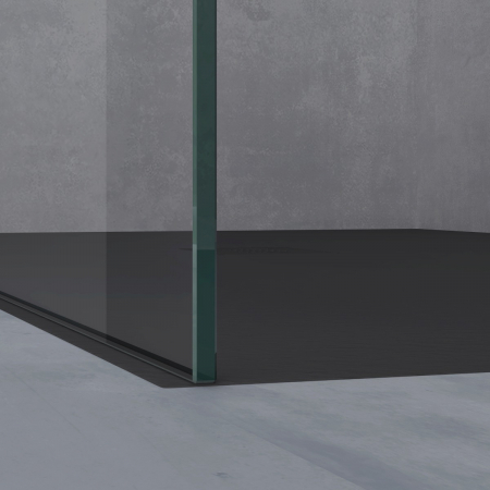 Paravan Astra 01K, 50-140 cm, negru, sticla securizata 8 mm transparenta [2]