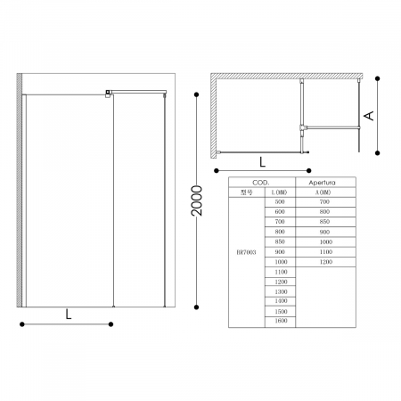 Paravan Astra 01K-T, 80-100 cm, crom, sticla securizata 8 mm transparenta [5]