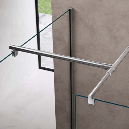 Paravan Astra 01MS-T, 80-120 cm, crom, sticla securizata 8 mm sablata partial [4]