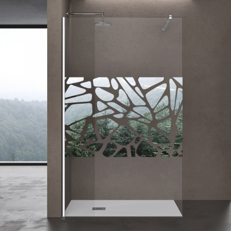 Paravane duș WALK-IN - Paravan Astra 02BL, 80-140 cm, crom, sticla securizata 10 mm cu model