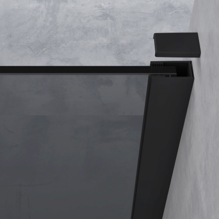 Paravan Astra 02VG, 100-140 cm, negru, sticla securizata 10 mm grafit [2]