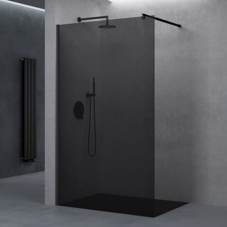 Paravane duș WALK-IN - Paravan Astra 02VG, 100-140 cm, negru, sticla securizata 10 mm grafit