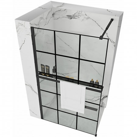 Paravane duș WALK-IN - Paravan Bler 2 + Evo, 80-120 cm, negru