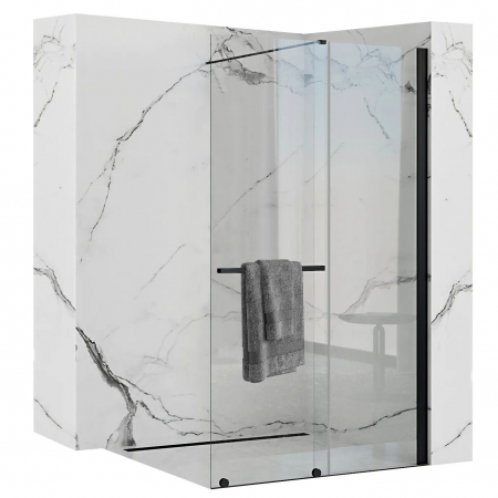 Paravane duș WALK-IN - Paravan Cortis Black, 100-120 cm, negru