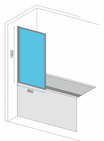 Paravan de cadă Lagos, fix, 70-80 cm, negru [3]