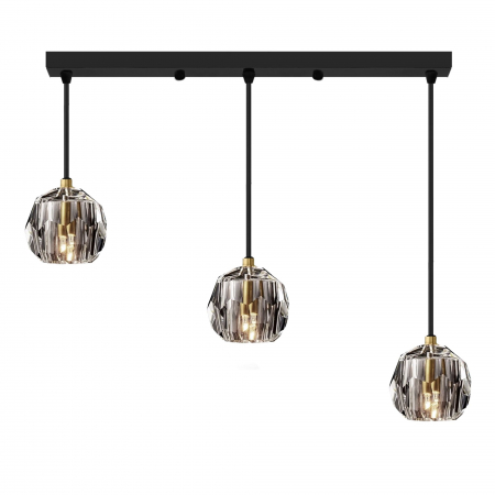 Plafoniere - Plafoniera din cristal neagra APP587-3CP