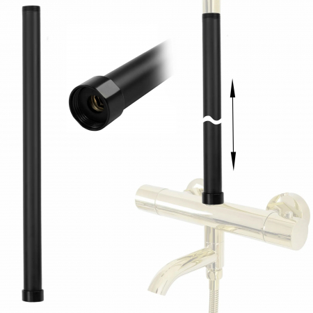 Profile și Piese de duș - Prelungire coloana duș BLACK 50cm