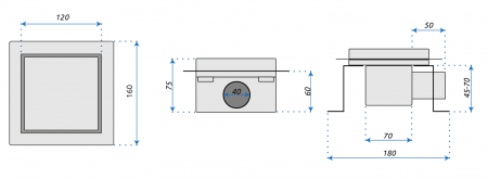 Scurgere NEO 12x12 cm, nichelat [6]