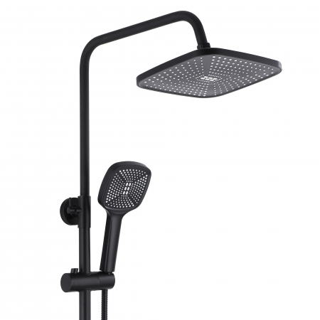 Set de dus Argus Black Matt, anti calcar, negru, montaj pe perete [2]