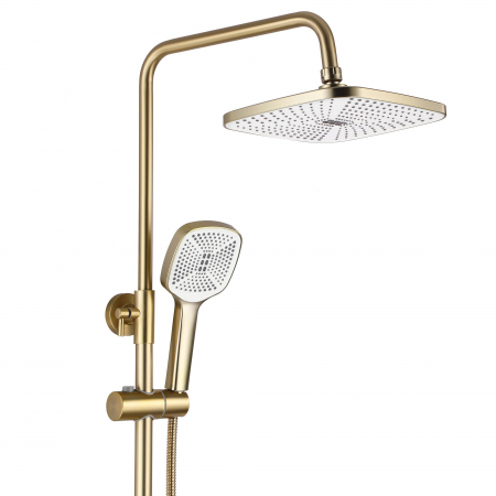 Set de dus Argus Gold Brush, anti calcar, auriu, montaj pe perete [3]