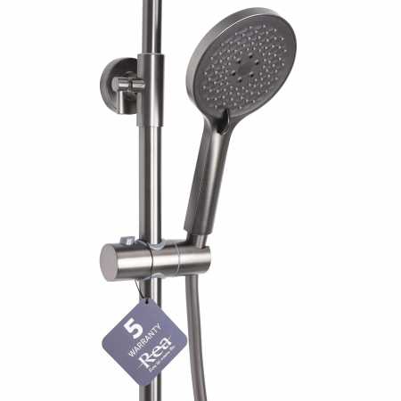 Set de dus Avalon Titanium, anti calcar, titanium, montaj pe perete [7]