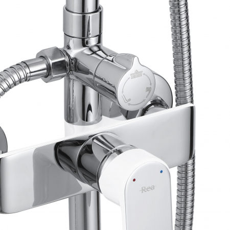 Set de dus Bloom White Chrome, anti calcar, crom, montaj pe perete [4]