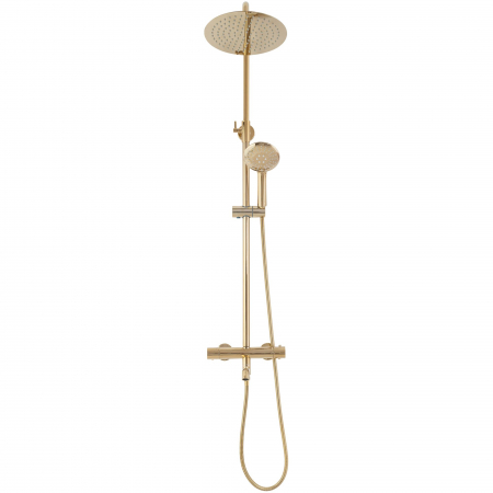 Set de dus cu termostat Lungo Gold Auriu, anti calcar, auriu, montaj pe perete [2]