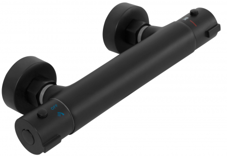 Set de dus cu termostat Mike Black, anti calcar, negru, montaj pe perete [6]