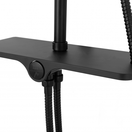 Set de dus cu termostat Mike Black, anti calcar, negru, montaj pe perete [9]