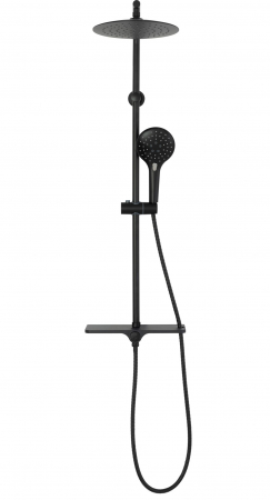 Set de dus cu termostat Mike Black, anti calcar, negru, montaj pe perete [2]