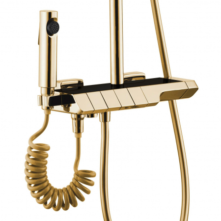 Set de dus cu termostat Rob Gold, anti calcar, auriu, montaj pe perete [1]