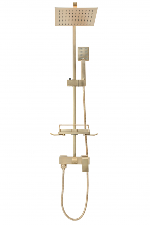Set de dus Jack Brushed Gold, anti calcar, auriu, montaj pe perete [3]