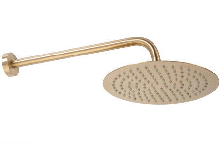 Set de dus Lungo Auriu Mat + Box, anti calcar, auriu, montaj incastrat [3]