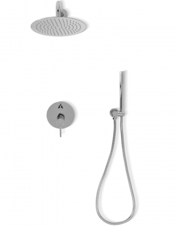 Set de dus Lungo Crom + Box, anti calcar, crom, montaj incastrat [2]