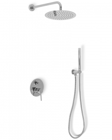 Set de dus Lungo Crom + Box, anti calcar, crom, montaj incastrat [1]