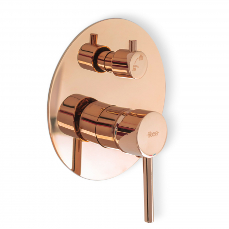 Set de dus Lungo Rose Gold auriu roz + Box, anti calcar, auriu rose, montaj incastrat [1]