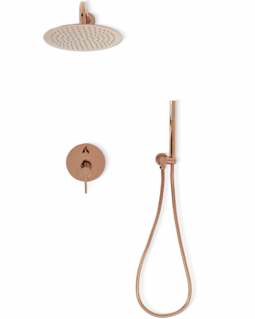 Set de dus Lungo Rose Gold auriu roz + Box, anti calcar, auriu rose, montaj incastrat [3]