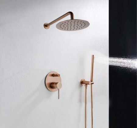 Set de dus Lungo Rose Gold auriu roz + Box, anti calcar, auriu rose, montaj incastrat [7]
