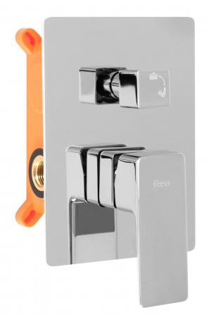 Set de dus Orix Chrome Box, anti calcar, crom, montaj incastrat [1]