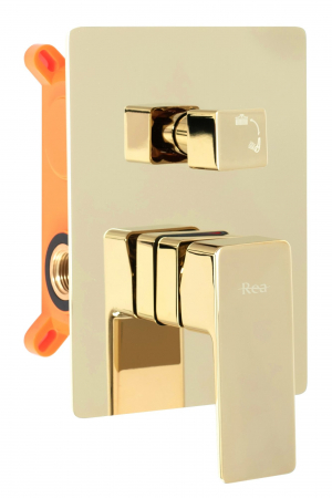 Set de dus Orix Gold Box, anti calcar, auriu, montaj incastrat [1]