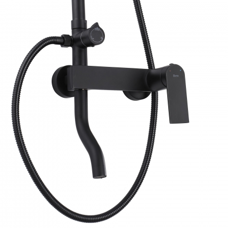 Set de dus Storm Black Matt, anti calcar, negru, montaj pe perete [2]