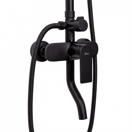 Set de dus Verso Black, anti calcar, negru, montaj pe perete [5]