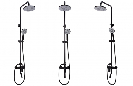 Set de dus Verso Black, anti calcar, negru, montaj pe perete [1]