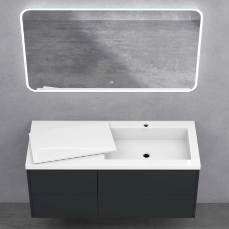 Set mobilier baie Moment cu lavoar compozit, 120 cm, gri sau vulcan, Soft Close, suspendat [5]