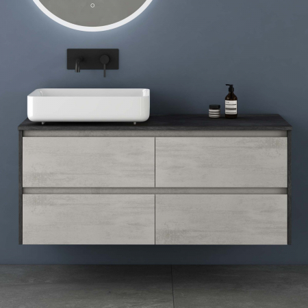 Baie - Set mobilier baie Normal cu lavoar compozit, 120 cm, alb sau antracit, Soft Close, suspendat