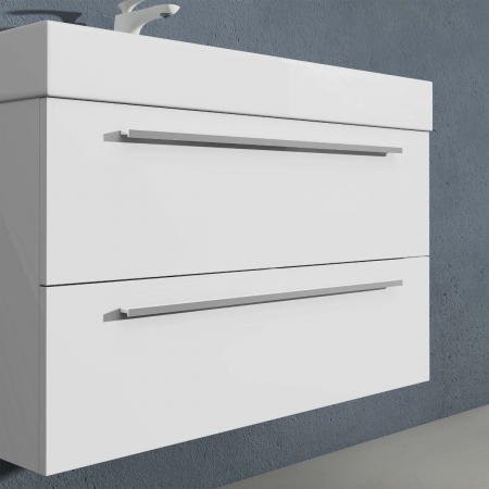 Set mobilier baie Quadratto01 cu lavoar compozit, MDF, 60 sau 90 cm, alb sau antracit, cu sau fara oglinda LED, Soft Close, suspendat [4]