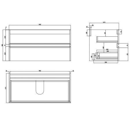 Set mobilier baie Verona cu lavoar compozit, 60-80-100 cm, cu sau fara oglinda LED, alb sau stejar, Soft Close, suspendat [8]
