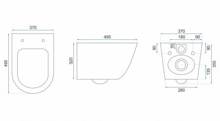 Set vas WC CARLO Flat + Bideu CARLO MINI GOLD/WHITE [6]