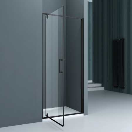 Usa dus Astra 61K, 75-90 cm, negru, batanta, sticla securizata 8 mm transparenta [2]