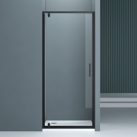 Duș - Usa dus Astra 61K, 75-90 cm, negru, batanta, sticla securizata 8 mm transparenta